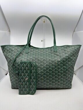 Goyard Saint Louis GM Goyardine Canvas Tote Green